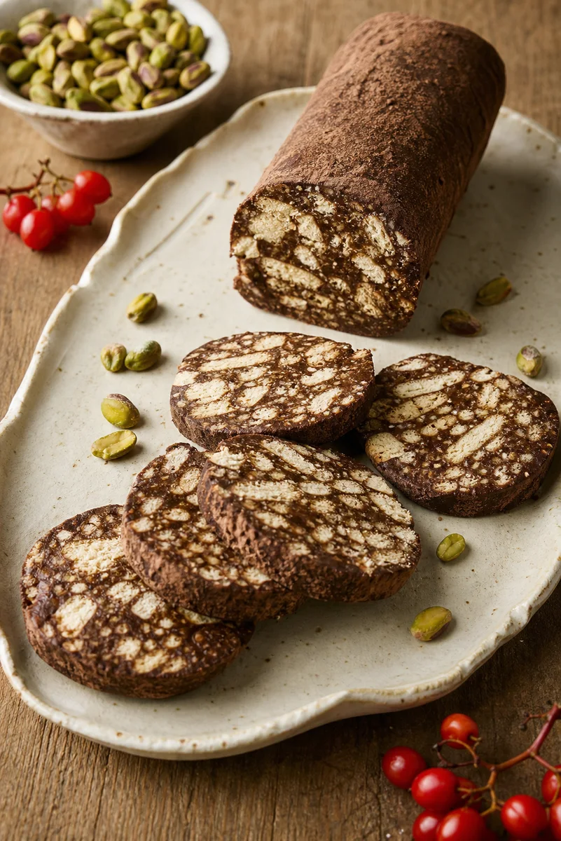 Salame crocante de chocolate