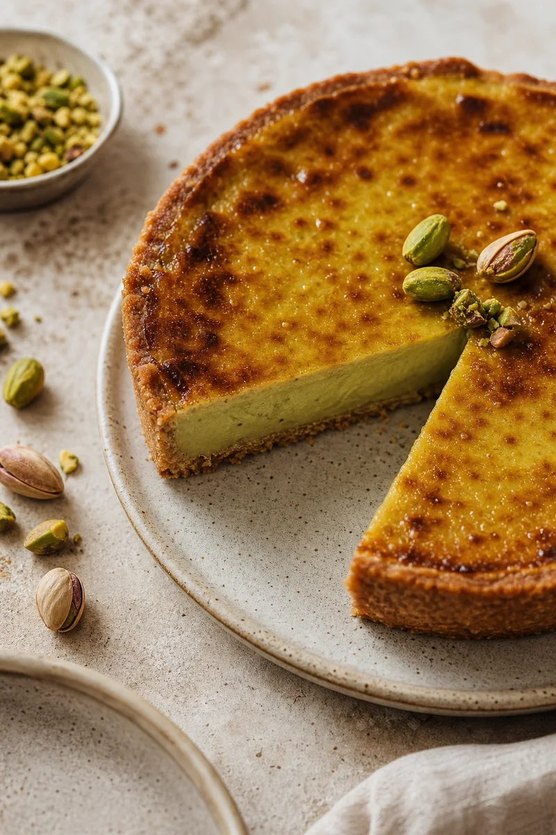 Tarte cremosa de pistácio