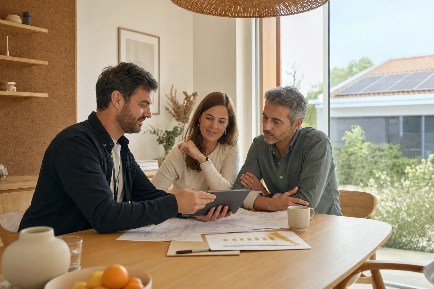 Especialista em energia revê um estudo com um casal